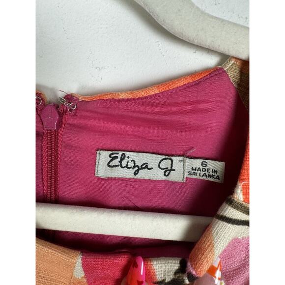 Eliza J. High Neck Spring Floral Preppy Summer Feminine Fit & Flare Dress - Picture 5 of 11